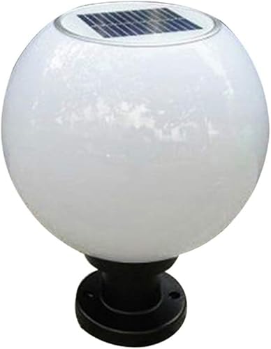 Uonlytech Luz negra para poste al aire libre, luces de pilar alimentadas por energía solar con base de montaje en muelle, lámpara de césped para