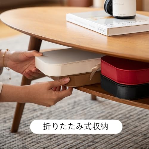 FUNCVの紙製スツール、折りたたみ式丸椅子、紙製家具、軽量、コンパクト、持ち運び可能、PUシートクッション付き、工具不要、組み立て簡単、北欧スタイル、折りたたみ式、玄関、デパート、インテリア装飾に適しています。 (高さ37cmのホワイトのスツール（ホワイトのレザークッション付き）) [5]
