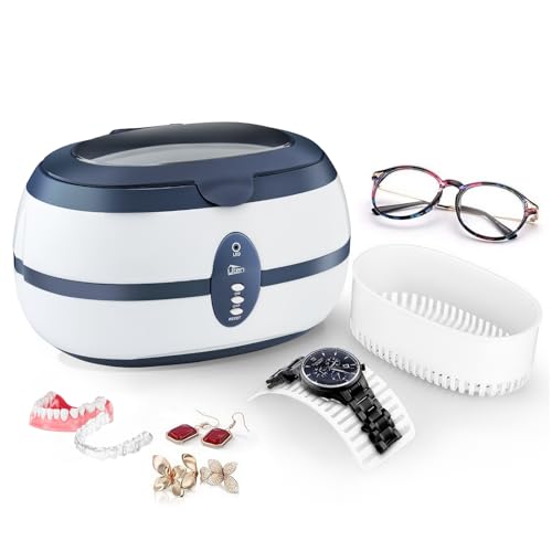 Uten Ultraschallreiniger Reinigingsgerät 600ml Ultraschallreinigungsgerät Digital Ultrasonic Cleaner Reiniger mit Uhrenhalter und Reinigungskorb Ulrtaschallbad für Brillen Schmuck Uhren 40,000Hz 35W