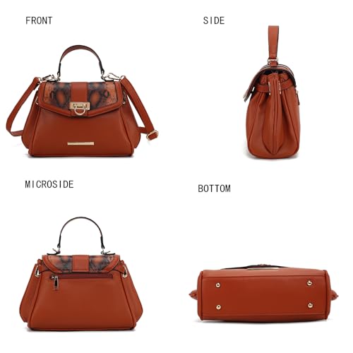 Bolso tipo Satchel y billetera de colección MKF, 2 piezas, con estampado de serpiente, para mujer, bandolera, bolso de mano vegano de cuero sintético por Mia K miniatura 5