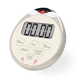 ドリテック(dretec) ぶんちょうタイマー キッチンタイマー 防水 ストップウォッチ 勉強 マグネット 時計付き グレー くろまめ