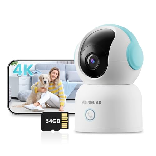 Image of AKINGUAR Security Camera Indoor with 64GB Memory Card, No Monthly Fee