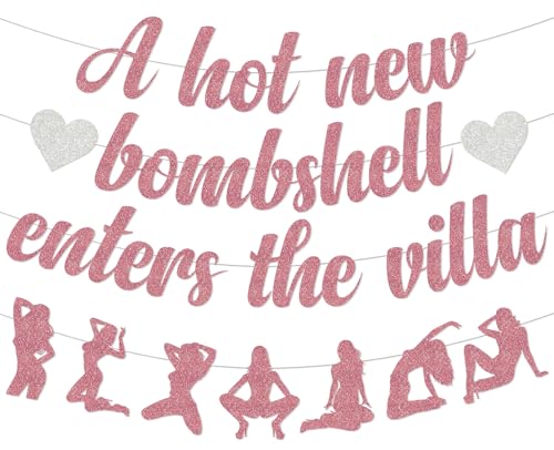 A Hot New Bombshell Enters the Villa Banner Bachelorette Party Decorations