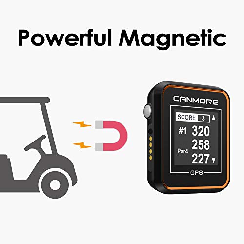 CANMORE H-300 Handheld Golf GPS - Essential Golf Course Data and Score Sheet - Minimalist & User Friendly - 38,000+ Free Courses Worldwide and Growing - 4ATM Waterproof - 1-Year Warranty (Orange)
