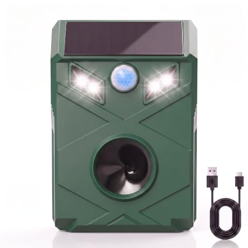 Solarbetriebener Ultraschall-Vogelabwehrgerät, wasserdicht | Vogelabwehr für Balkone, Terrassen, Gärten und Rasenflächen (wirksam gegen Tauben, Möwen und Krähen)