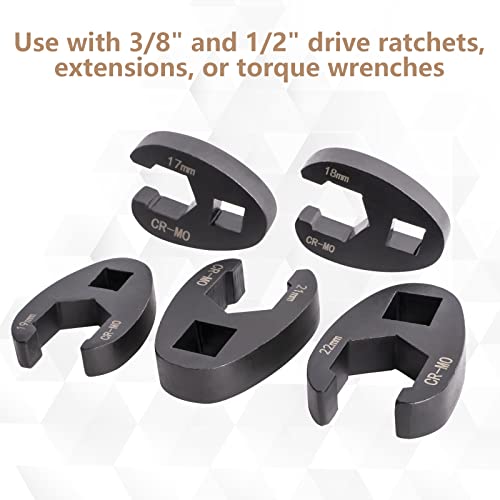 Amerbm Crowfoot Wrench Set Metric Crows Foot Wrench Sizes 8Mm-24Mm 15-Piece Flare Nut Wrench Set Tool Kit Or 3/8In And 1/2In Drive Ratchet Cr-Mo Steel #TOP3