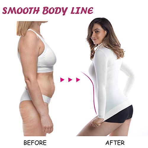 +MD Basic Slim Fit Long Sleeve Turtleneck T-Shirt Thermal Underwear Waist Tummy and Bust Shaper BeigeM - Thumbnail 4