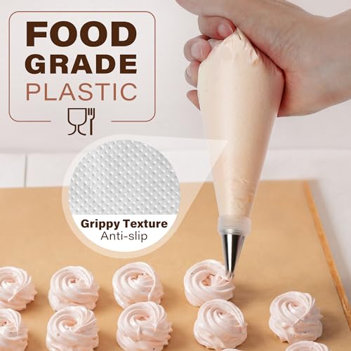 LotFancy 500Pcs Piping Bags 10 Inch, Thick Tipless Piping Bags, Non-Slip Disposable Pastry Bag for Royal Icing, Cookies, Cake Decorating by LotFancy - Image 3
