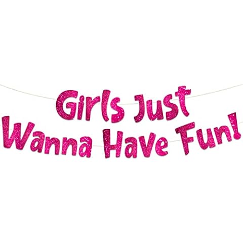 Sterling James Co. Girls Just Wanna Have Fun Neon Pink Glitter Banner Cover