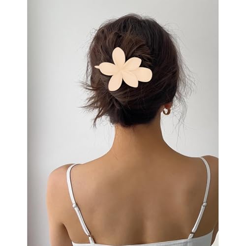 Pinzas para el cabello con flores grandes planas miniatura 4