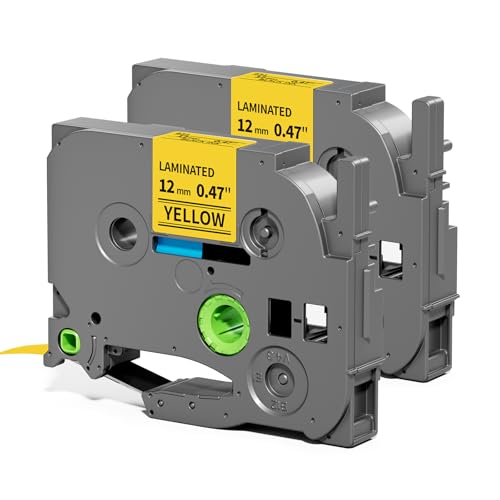 2�p�b�N ���x�����[�J�[�e�[�v 12mm 0.47�C���` �C�G���[ �����p Brother P Touch Label Tape TZe-631 TZ-631�p Brother Ptouch PT-D210 PT-H110 PT-D220 PT-D400��