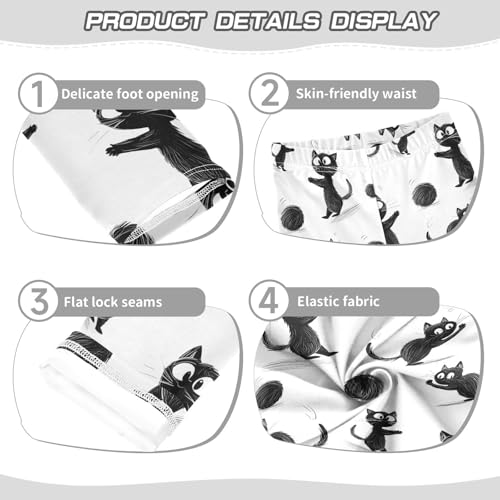 ALAZA Girls' Leggings Children's Yoga Pants Skinny Printed Dance Cat Fur Ball Comfortable 4T2