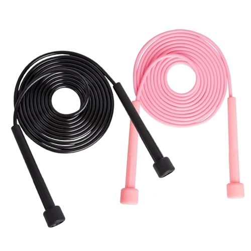 2PCS Adjustable Length Jump Rope, Pink Black