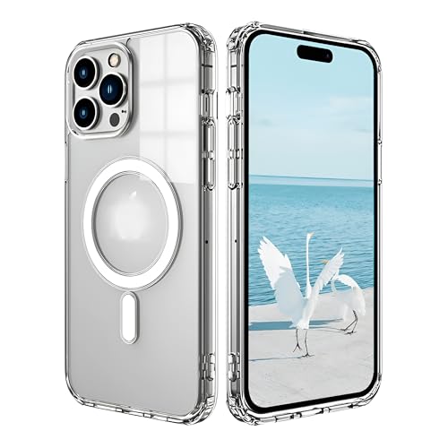 Image of Back Cover Case for iPhone Offers Mag-Safe Compatibility | Crystal-Clear Design | Camera Protection | Durable PC & TPU Construction (Transparent, iPhone 15 Pro)