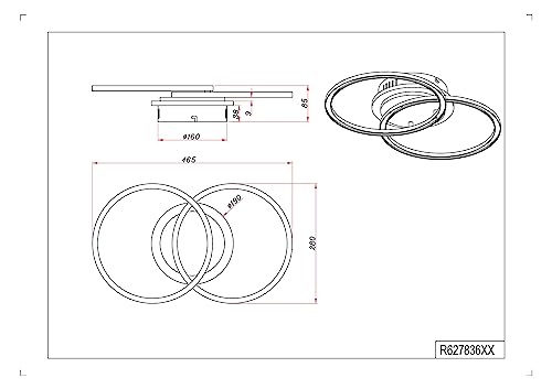 Reality Leuchten Plafoniera Led Giro 3 Luci Tonda Telecomando - 10