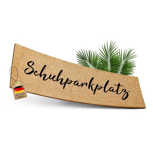 ElbFuchs® Schuhparkplatz Kokos Fußmatte 100x35cm | Rutsch- und wetterfeste Schuhmatte Abtropfmatte...