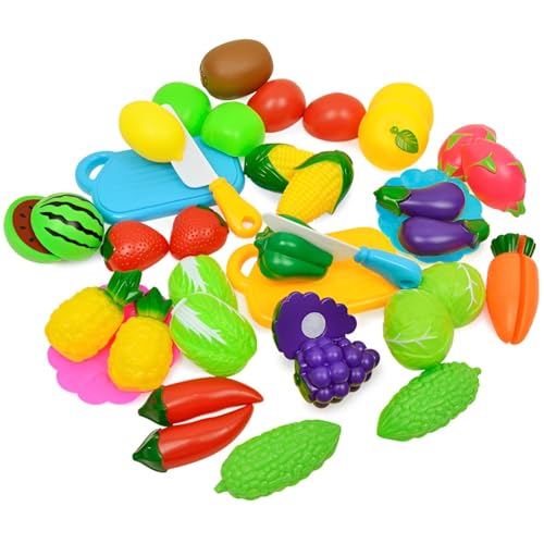 Frutinhas de Cortar Kit com Frutas e Legumes com Velkro Cozinha Infantil Brinquedo Educativo Didátic