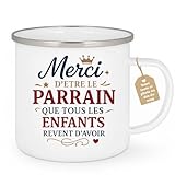 quotedazur Café Croissant   Mug Personnalisable Texte Photo Tasse Cadeau Noël Merci D'Être Le Parrain Que Tous Les Enfants Rêvent D'Avoir   Blanc/Emaillé
