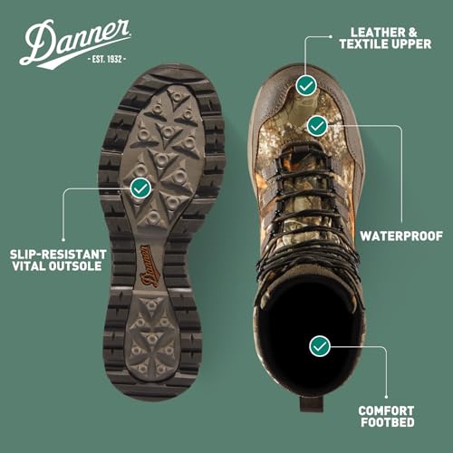 Danner Vital Waterproof Hunting Boots for Men with 800g Thinsulate Ultra Insulation, Breathable Danner Dry Barrier, Comfort Footbed & Traction Outsole4