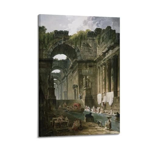 Poster Ruines of A Roman Bath Hubert Robert pour habiller un grand mur vide de salon