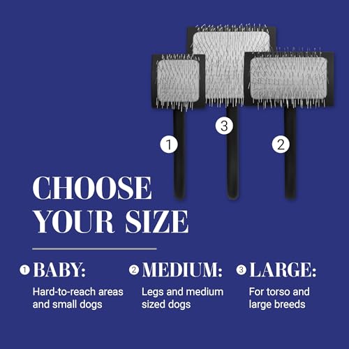 Chris Christensen Big K Slicker Bürste, Pflegen wie ein Profi, Fluff Entwirrung Stil, spart Zeit & Energie, Schwarz, groß, für Haustiere, perfekt für Hunde & Katzen