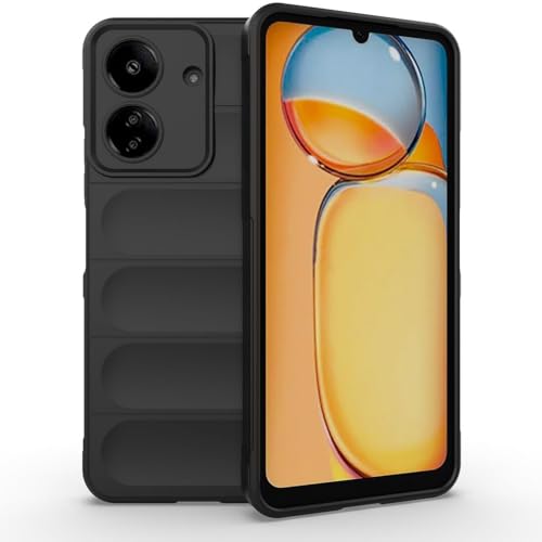 Image of amazon basics Mobile Cover for Mi Redmi 13C 4G / Poco C65 4G | Full Camera Protection | Liquid Silicon Case | Flexible Bumper Case for Mi Redmi 13C 4G / Poco C65 4G (Black)