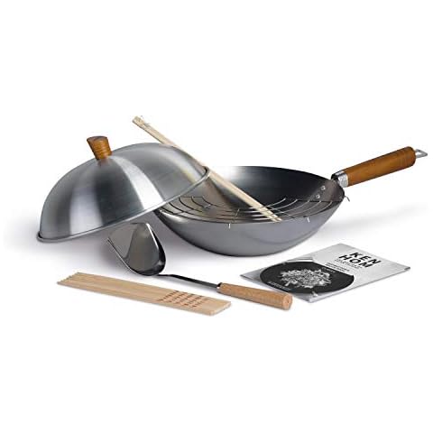 Wok Ken Hom en Acier Carbone 32 cm Cover