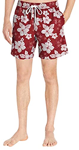 Essentials Men's Quick-Dry Hibiscus Swim Trunks #TOP7