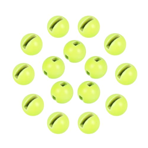 MUUNN 50pcs Tungsten Slotted Beads for Fly Tying, Sink Deeper and Faster 12 Colors/13 Sizes Slotted Tungsten Beads Fly Tying Beads Head Fly Tying Materials(Fluo Yellow,2.5mm)