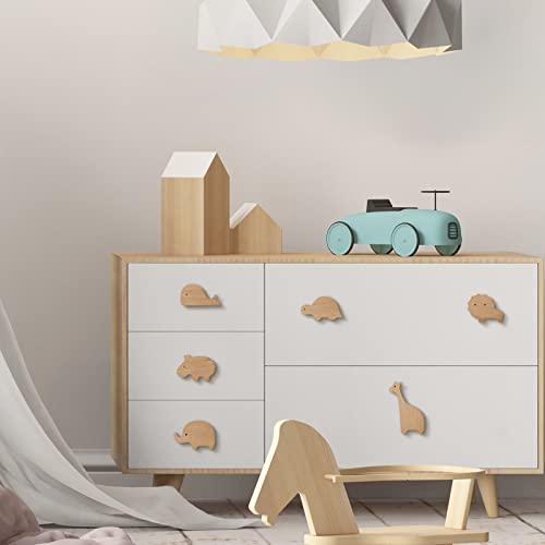 Qunclay Wooden Animal Cabinet Knobs Decorative Wood Dresser Knobs With Screws Dresser Pulls Wood Marine Woodland Animals Knobs Furniture Knobs Nursery Drawer Handles For Decor (Zoo, 6 Sets) #TOP4