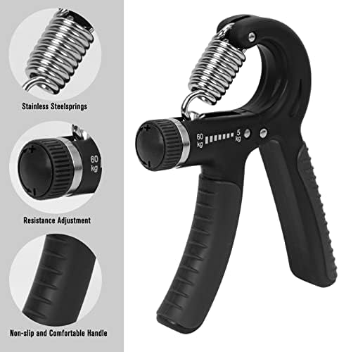 FYY 2PCS Hand Grip Strengthener Exerciser, Adjustable Resistance 5-60 kg (11-132 lbs) Hand Grip Strength Trainer for Training