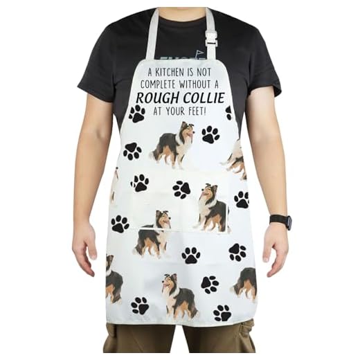 CENWA Rough Collie Gift Funny Rough Collie Dog Mom Dog Owner Gift A Kitchen is Not Complete Without A Rough Collie Apron (rough collie)