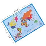 WRITWAA Cognitivo Global para Niños Póster de Geografía para Pared Material Seguro y Atractivo Escolar y Domicilio Esquinas Redondeadas 1 Hoja Diseño Aleatorio