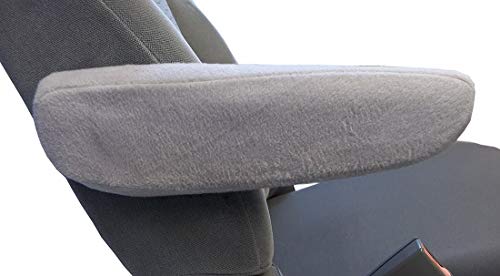 Car Console Covers Plus Pair Of Fleece Armrest Covers Designed For Honda Pilot 2016-2022 For Pull Down Armrests Made In Usa Light Gray #TOP1