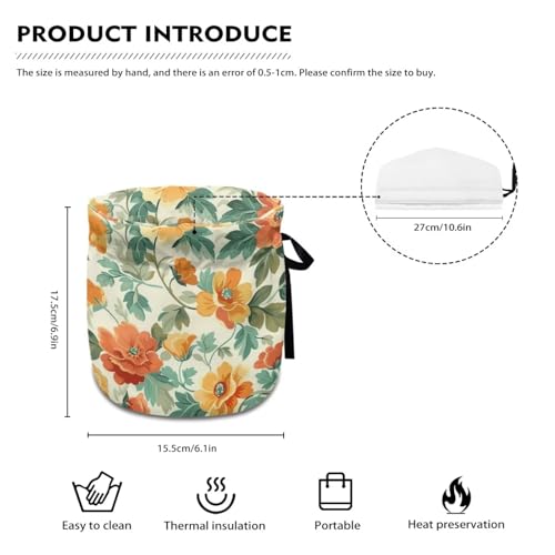 Image of Flower Tea Cozy for Teapot Kettle Dust Cover Large Tea Cosy Insulation and Keep Warm Portable Easy to Clean Kettle Protective Suitable for Kitchens Hotels or Cafes