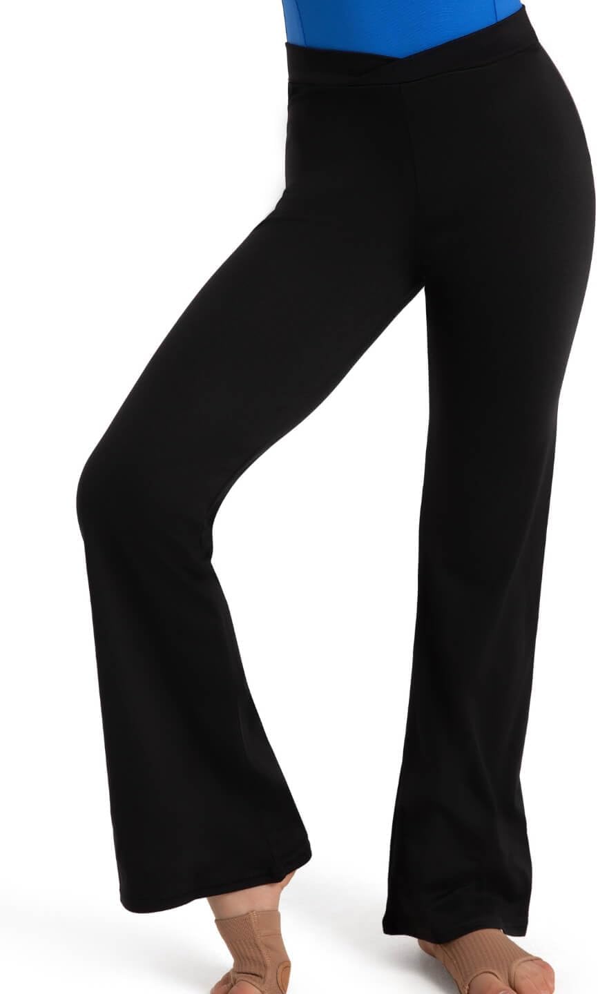 Capezio Child Studio Collection Cross Front Pant - SE1052C (Black, Large)