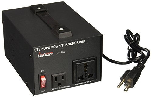 LiteFuze LT-750 750-Watt Step Up/Down 110V/220V Fuse Protection Voltage Converter Transformer