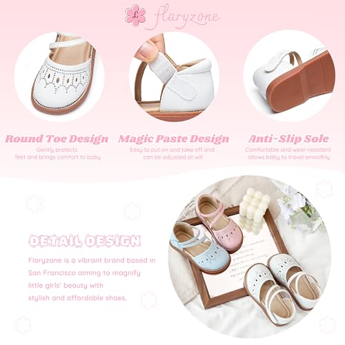 Image of Flaryzone Girls Sandals Closed Toe Summer Flats Dress Sandals Shoes Toddler /Little Kid