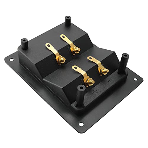 ZZLZX 1PC Copper 4-Position Terminal Junction Box, Post 4 Speaker Wall Plates Home Theater Junction Box Connectors for Car/Home Audio, Speaker Box Terminal, Jacks Speaker Box Terminal Cup