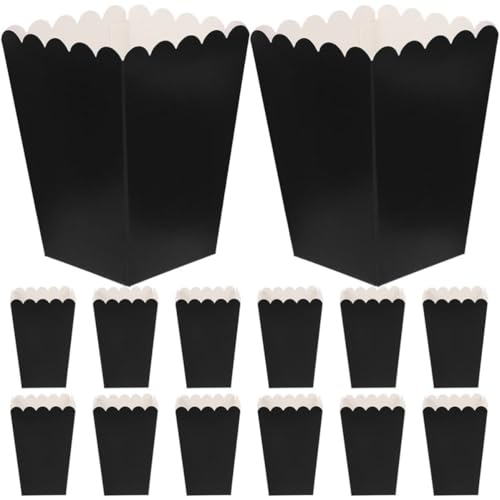 Boîtes à popcorn en carton blanc léger Garneck noir lot de 100 snacks