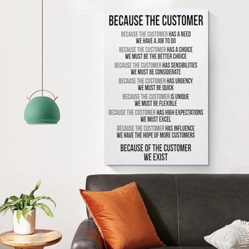 Professional Office Decor Canvas Print Customer Service Motivation Poster Inspirational Wall-Art for Business Workplace Decor(Unframed,12x18inch(30x45cm)) [4]
