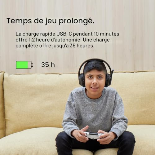 Belkin Casque bluetooth sans fil SoundForm Inspire pour enfants (apprentissage en ligne, voyage, microphone intégré, compatible avec l'iPhone, l'iPad, le Galaxy, etc.)