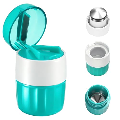 Nilioyul Tablettenmörser Tablettenteiler Tablettenschneider 3 in 1, Tablettenzerkleinerer mit Edelstahl-Mahlkopf für tabletten Pillen Multifunktionaler Schneller Tabletten Mörser Klein Pill Cutter