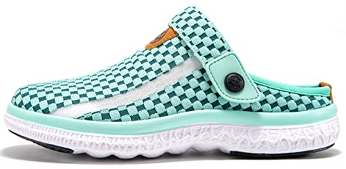 Garden Clogs Mens Womens Garden Shoes Arch Support Summer House Slippers Sandals Breathable Slip On Home Shoes Indoor Outdoor Mules Green, 7.5 Women/6 Men, Lable Size 38 #TOP4