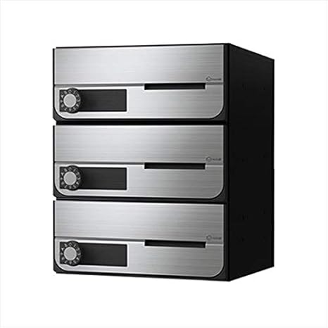 Amazon ナスタ 大型郵便物対応 集合住宅用ポスト 前入前出タイプ 静音大型ダイヤル錠 戸数3 Ks Mb6202pu 3l 防滴タイプ ステンレスヘアーライン 郵便受け メールボックス