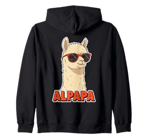 Divertente alpaca papà regali retrò Alpapa design per la festa del papà Felpa con Cappuccio
