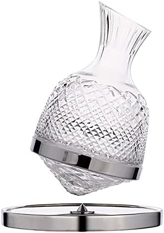 Baoblaze Luxurious 360° Rotating Tumbler Design Crystal Glass wine carafe decanter Liquor Pourer Dispenser Holder for Bar Home