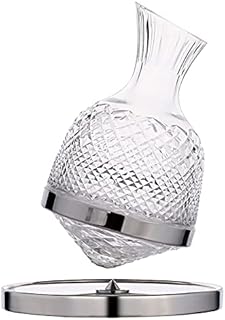 Baoblaze Luxurious 360° Rotating Tumbler Design Crystal Glass wine carafe decanter Liquor Pourer Dispenser Holder for Bar Home