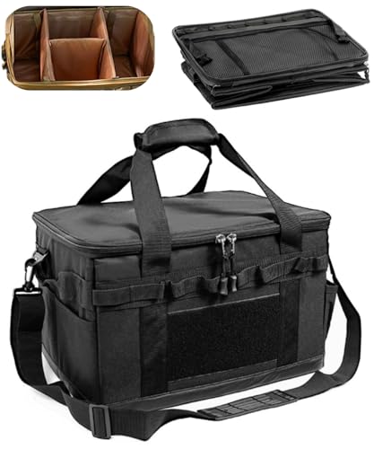 便利な 大容量 ソフトコンテナ 35L ボックス アウトドア キャンプ 収納ボックス 折り畳みコンテナ 屋外 防水 折り畳み 蓋付き ツールバッグ キャンプギア (ブラック)