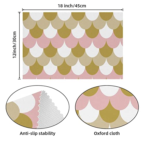 Set de table écailles de sirène rose lot de 6 tapis de table chic 30x45 cm - 5
